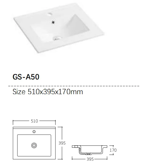 GS-A50 | Ultra-thin Basin - Sleek, Space-Saving Design for Contemporary Bathrooms | Durable & Stylish - 图片 2